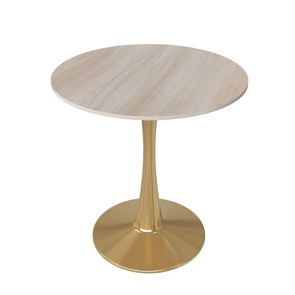 Bristol 24" round dining table Gold base with marbled MDF top. Picture 3