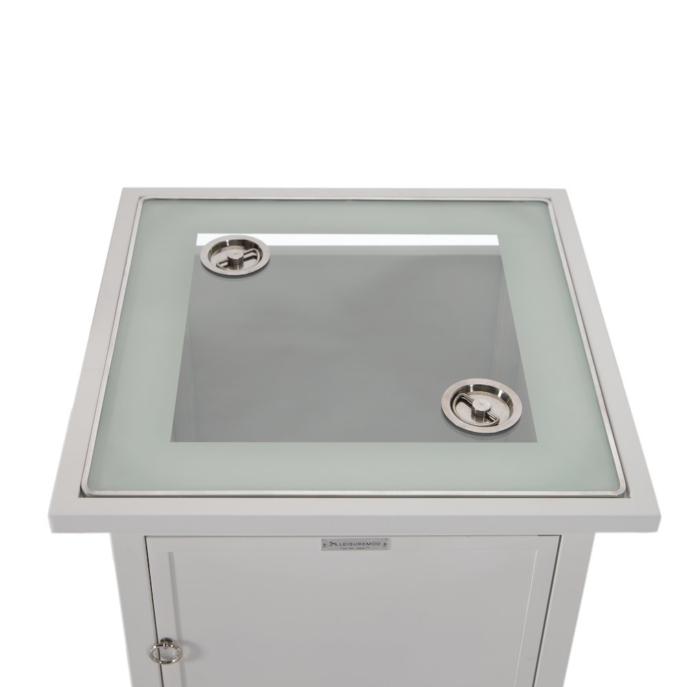 Walbrooke White Patio Square Tank Holder in White. Picture 16