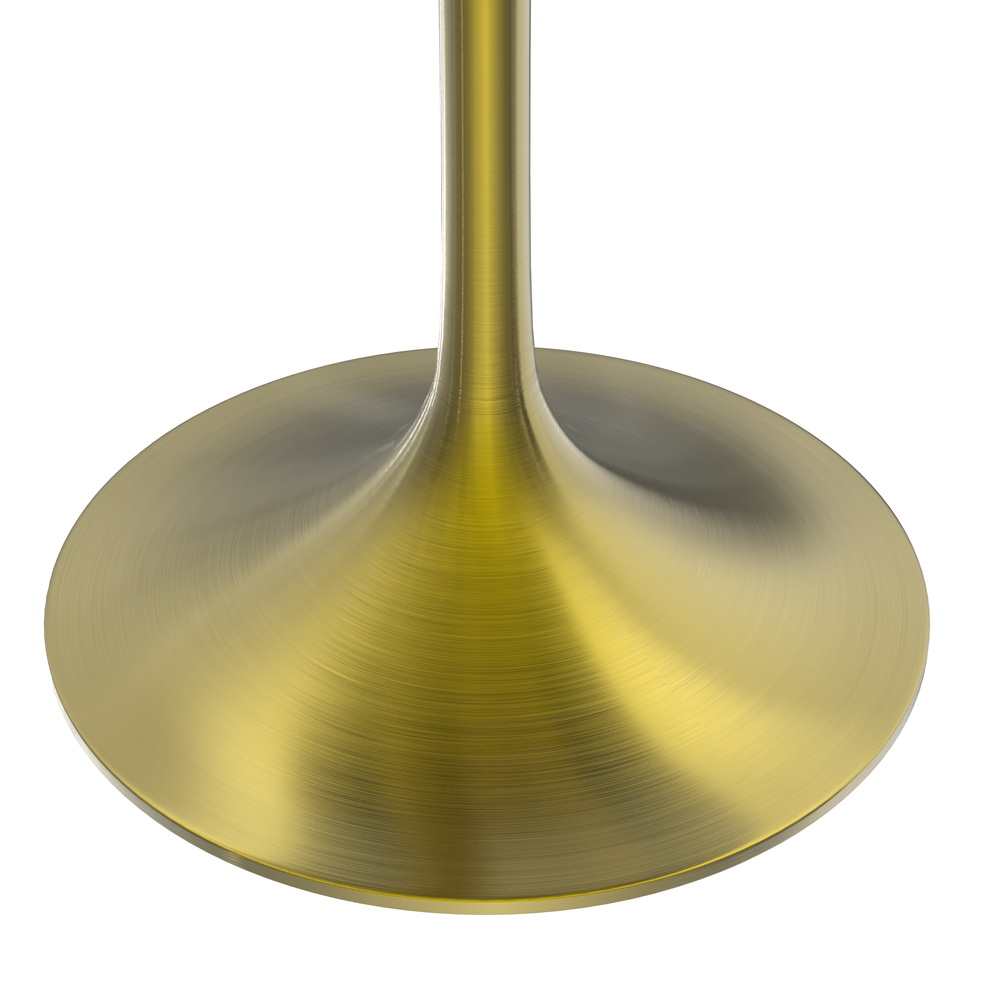 Verve Collection 27" Round Dining Table, Brushed Gold Base with Black MDF Top. Picture 14