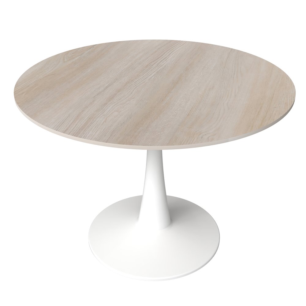 Bristol 40" round dining table White base with marbled MDF top. Picture 3