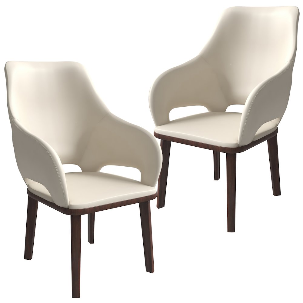 Vivara Collection Modern Dining Chair in Light Taupe Set of 2. Picture 1