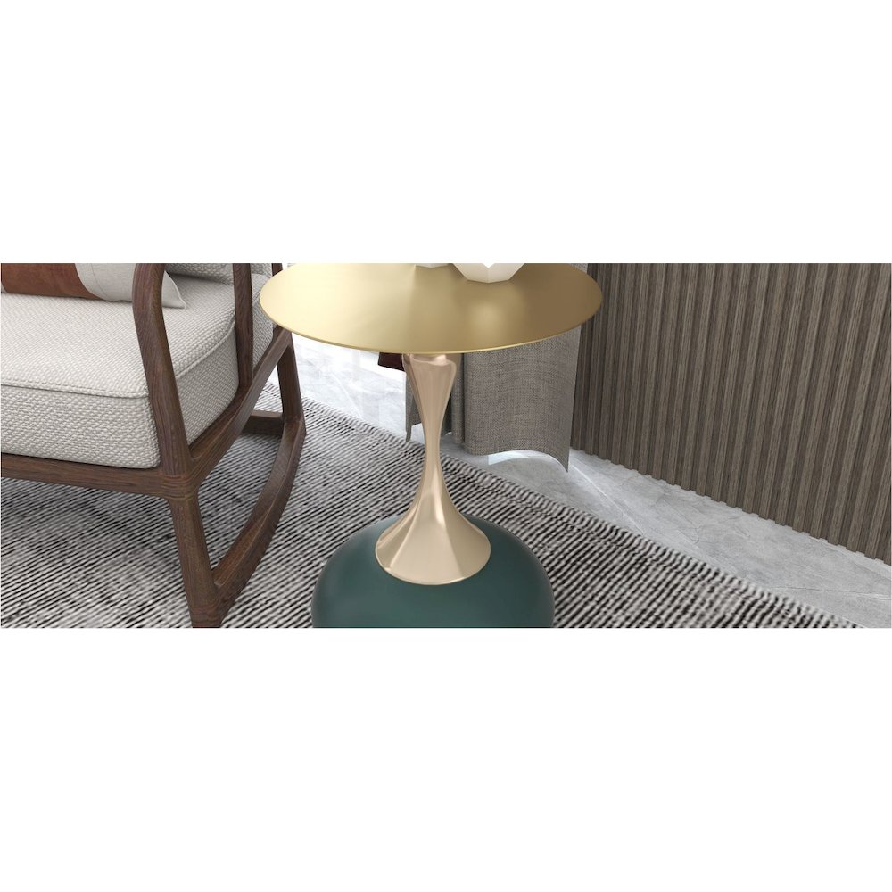 Savoy Collection Modern End Table In Green. Picture 31
