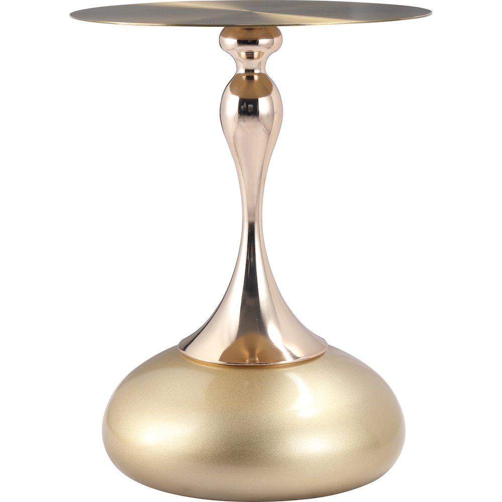 Savoy Collection Modern End Table In Gold With Gold Top. Picture 11