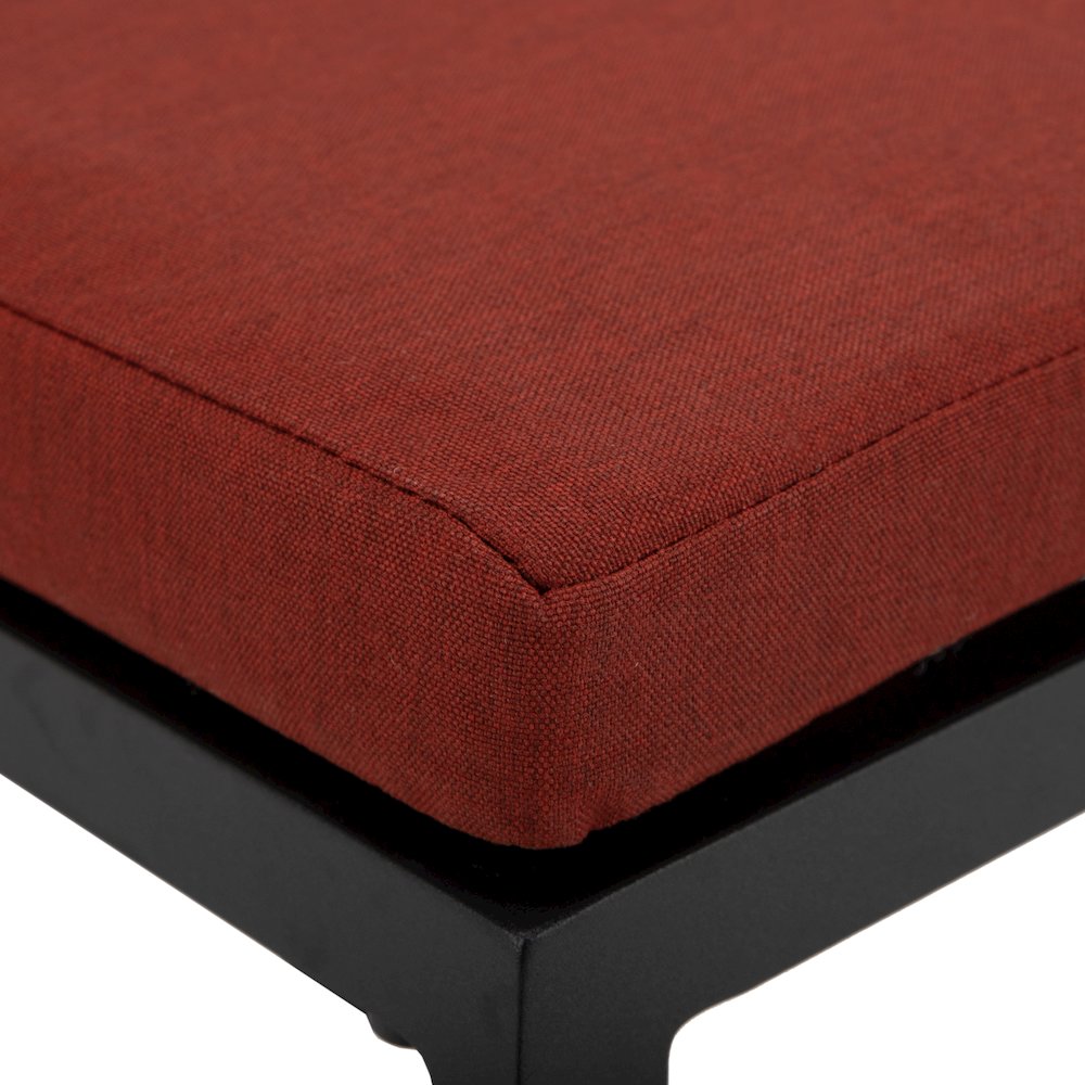 Chelsea Collection Modern Aluminum Outdoor Chair in black with Cherry Cushions. Picture 15