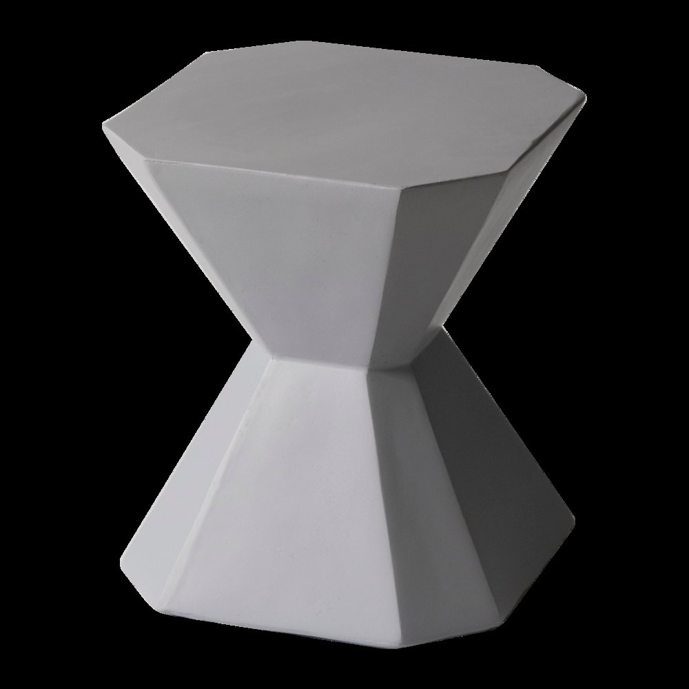 Azure Collection Fiberglass Outdoor Side Table in Grey. Picture 18