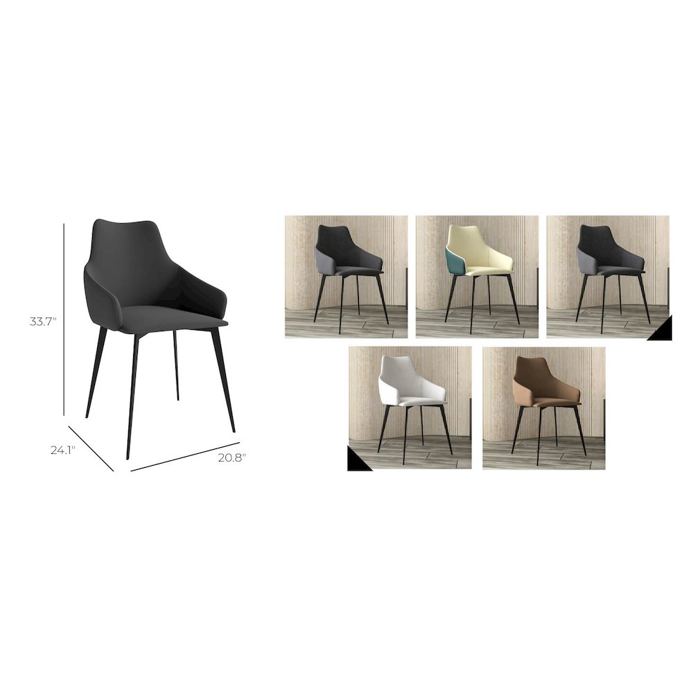 Gavin Series Modern Chair Black Frame in Charcoal Set of 4. Picture 14