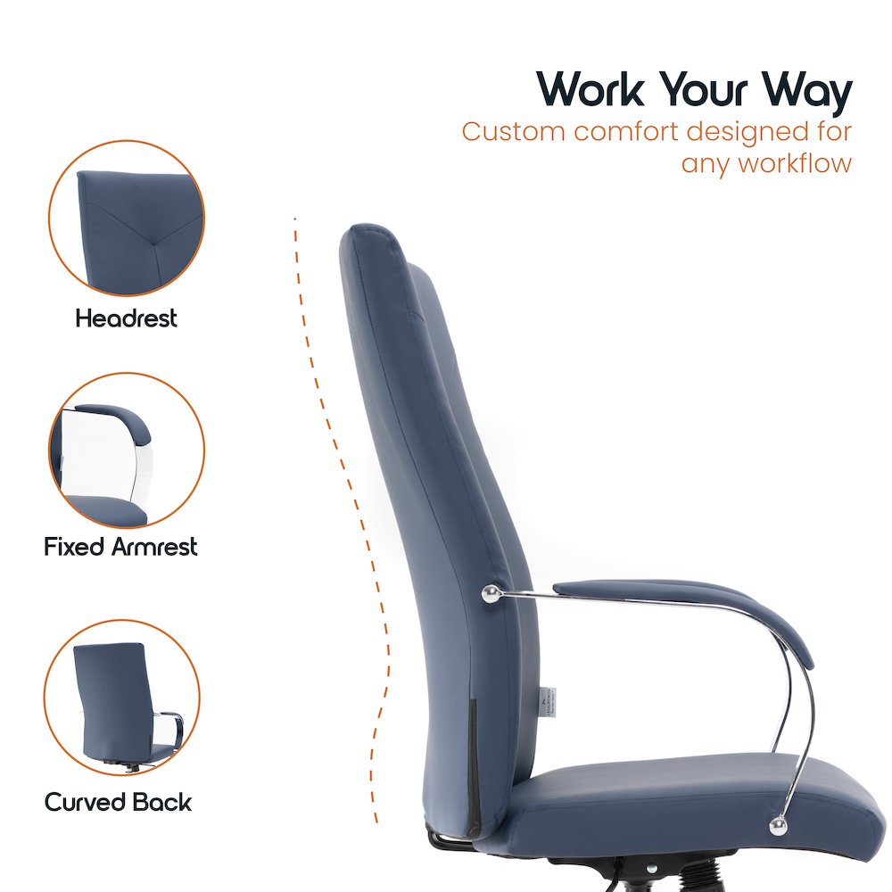 Sonora Modern High-Back Leather Office Chair. Picture 8