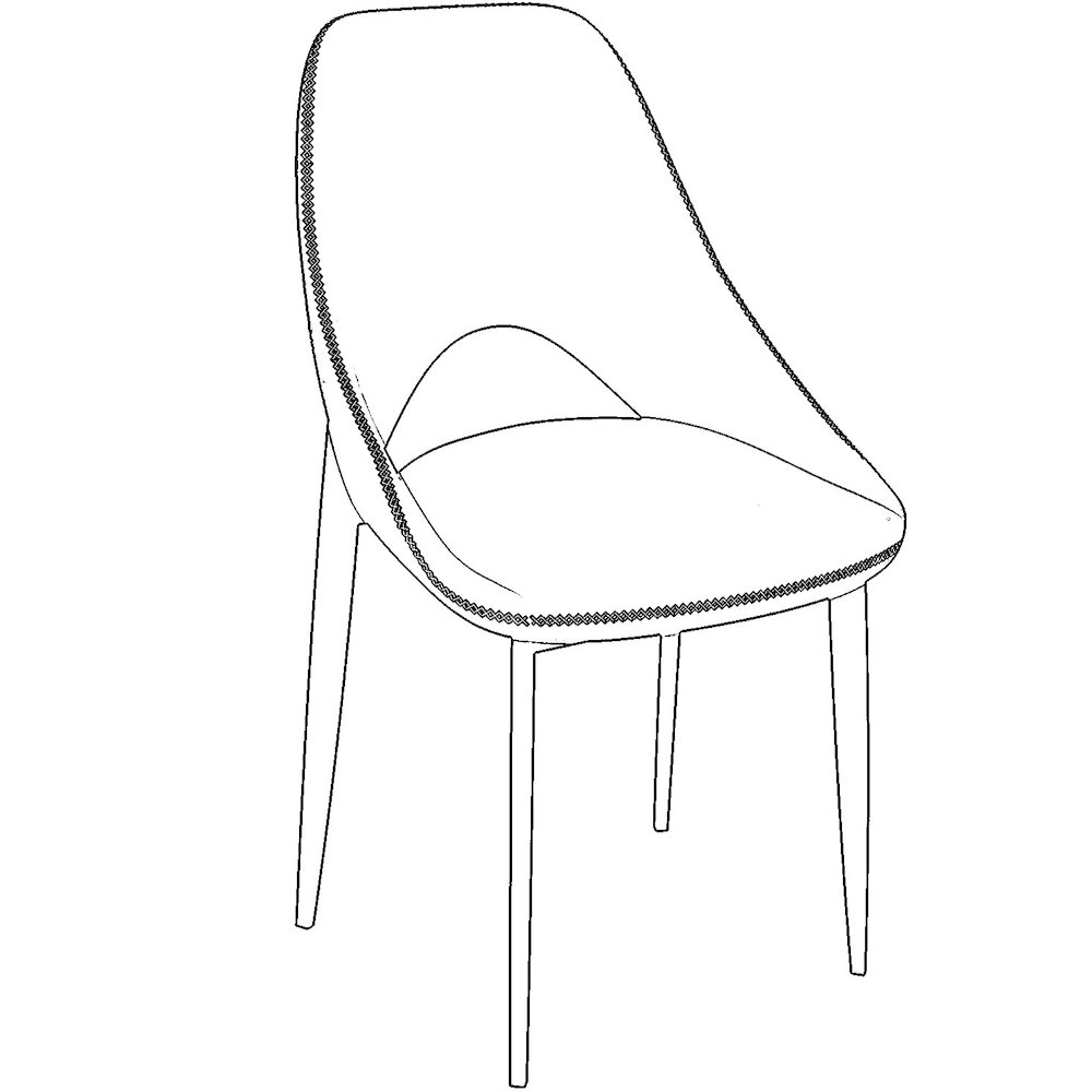 Amalfi Collection Fabric Modern Dining Chair in Plum Purple. Picture 2