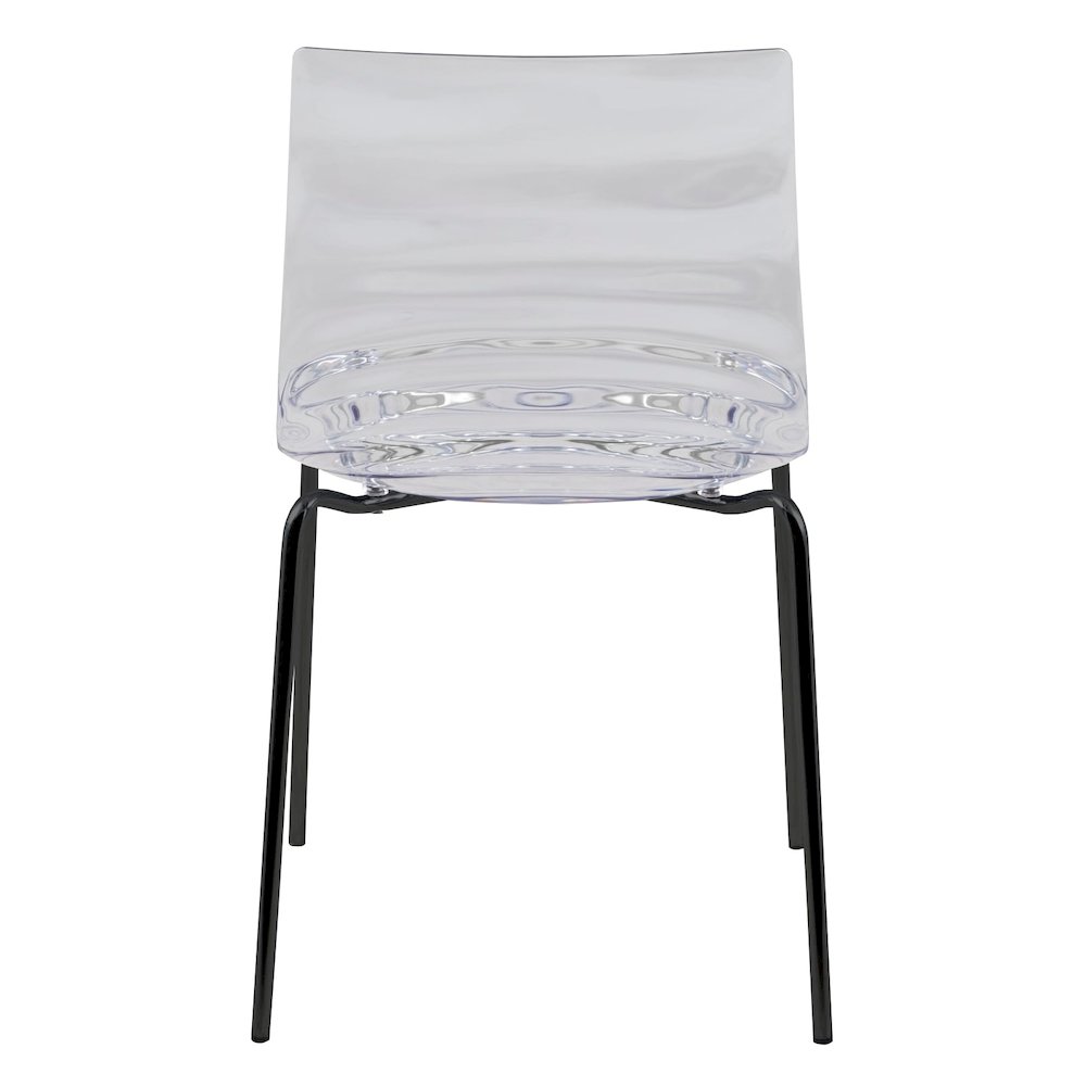 Astor Modern Dinin Chair, Single Chair, Black Base with Clear Seat Set of 4. Picture 12