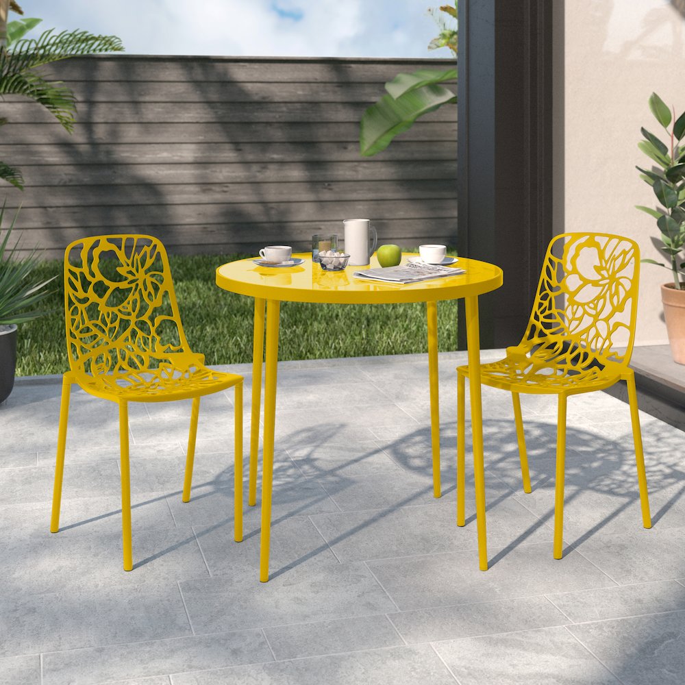 Modern Devon Aluminum Chair, Set of 2. Picture 2