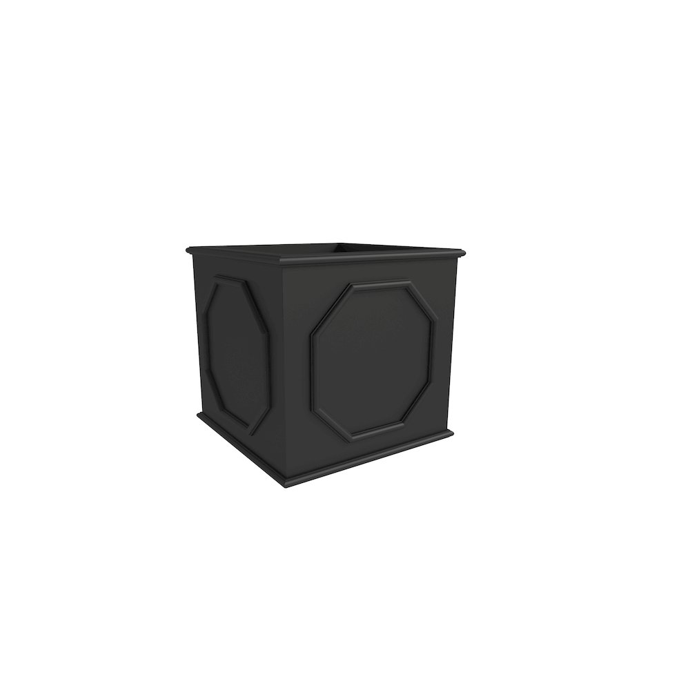Sprout Series Cubic Fiber Stone Planter in Black 10.2 Cube. Picture 2