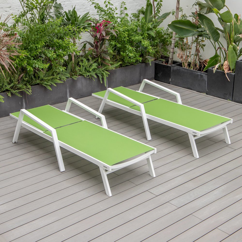 Marlin Patio Chaise Lounge Chair in Green. Picture 1
