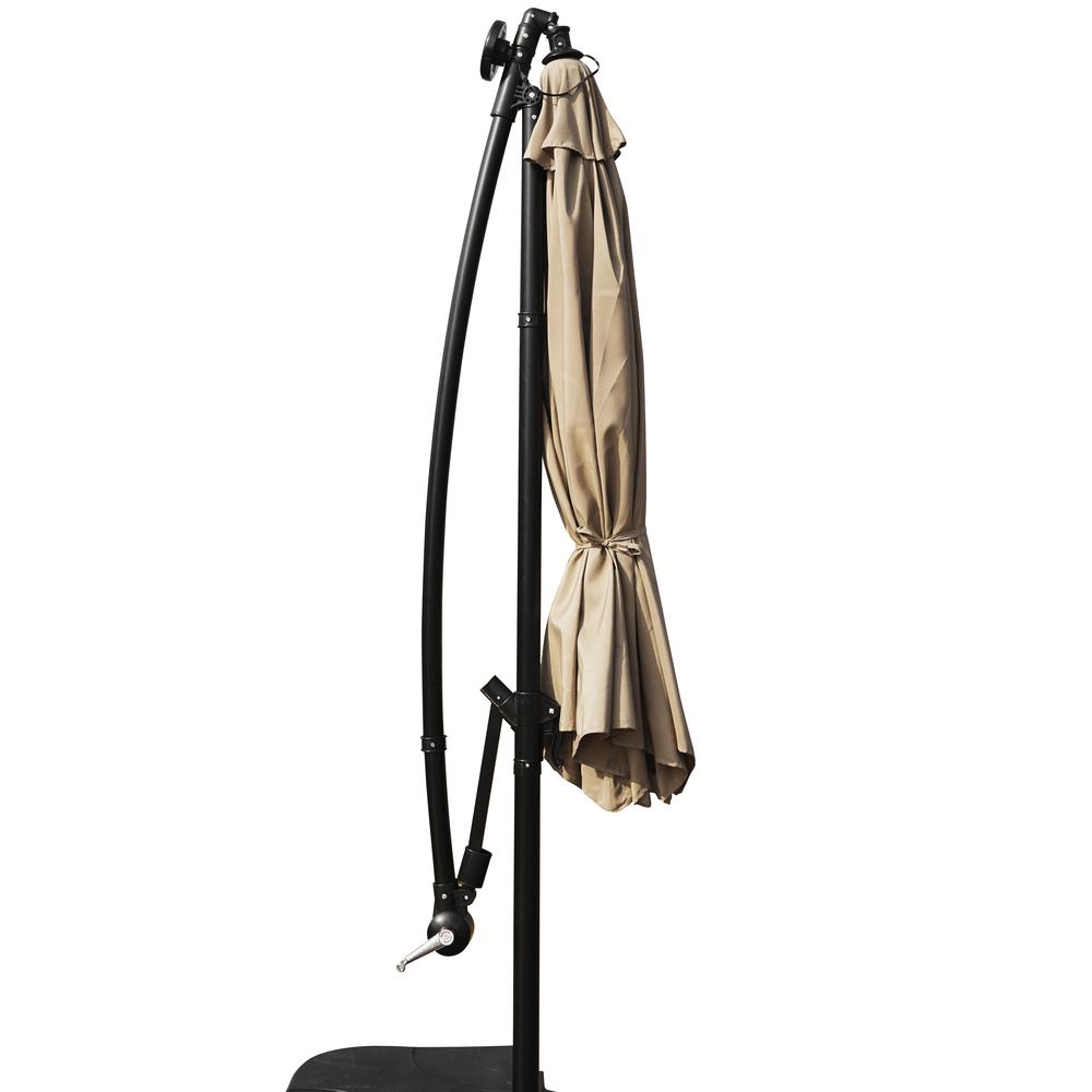 Outdoor 10 Ft Offset Cantilever Hanging Patio Umbrella With Solar Powered LED. Picture 2