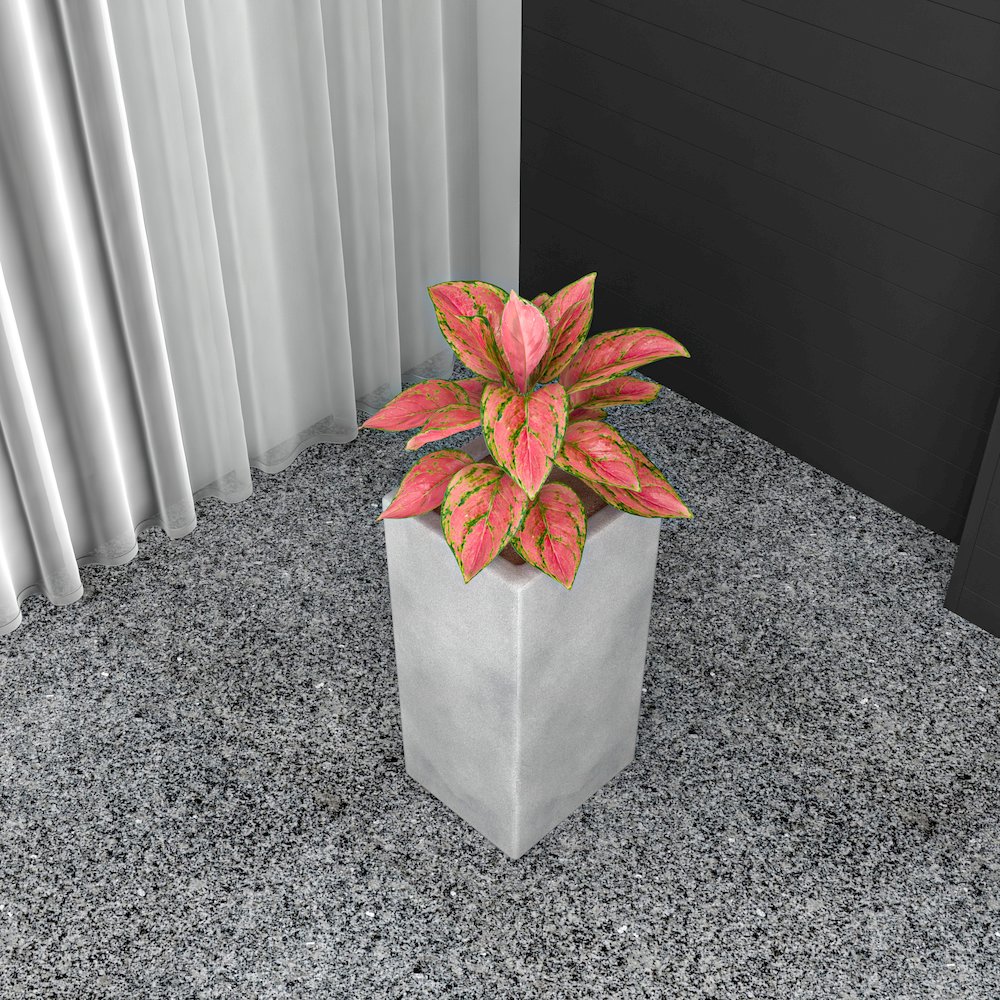 Terra Series Poly Stone Plant...n Aged Concrete 10.2" x 10.2" 23.6" High. Picture 8