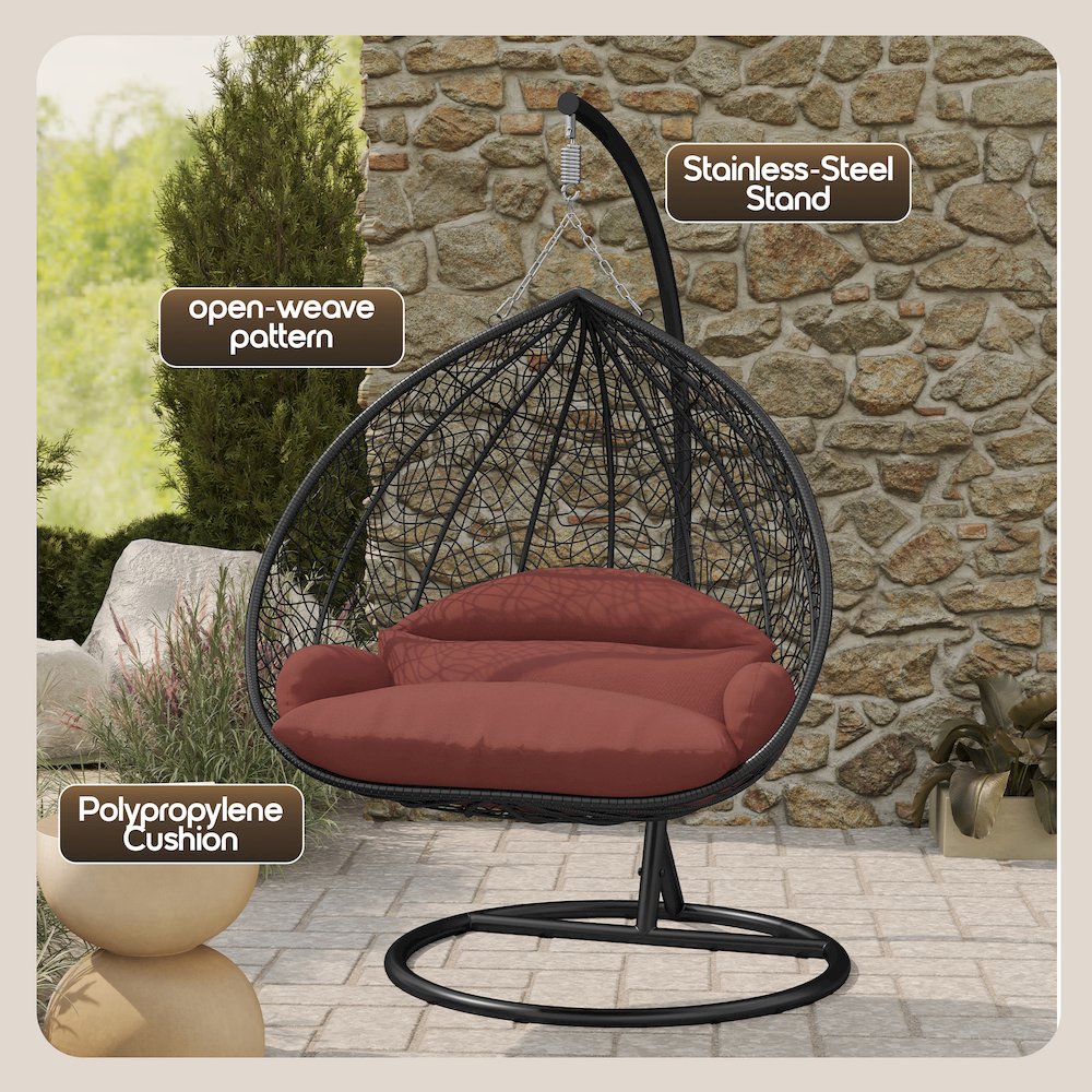 Recluse Collection Modern Outdoor Swing Chair. Picture 4