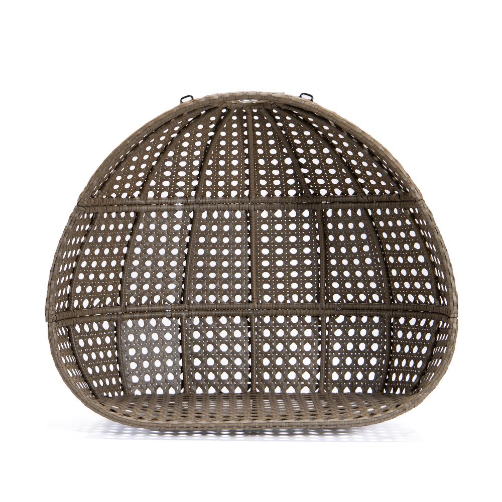 LeisureMod Wicker Hanging Double Egg Swing Chair  EKDBG-57BU. Picture 10