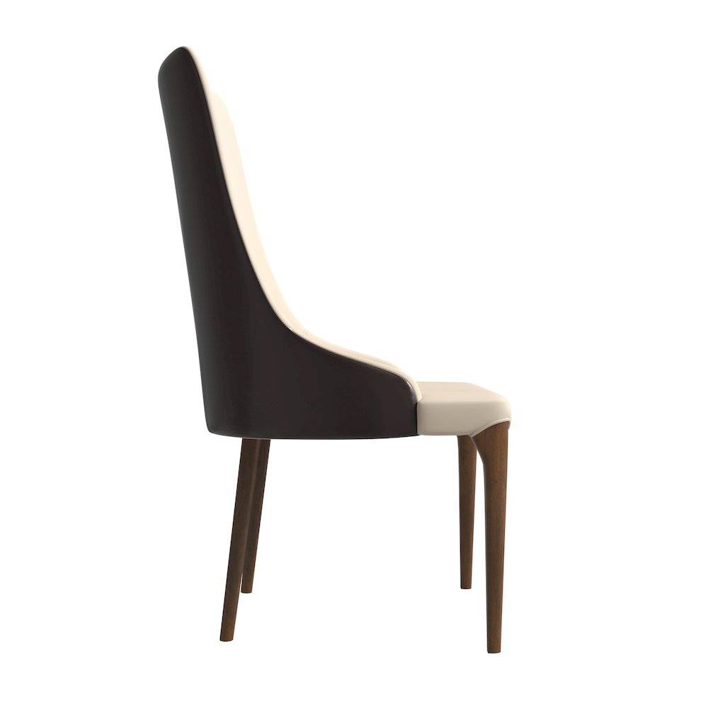 Elm Collection Modern Wooden Dining Chair In Brown. Picture 2