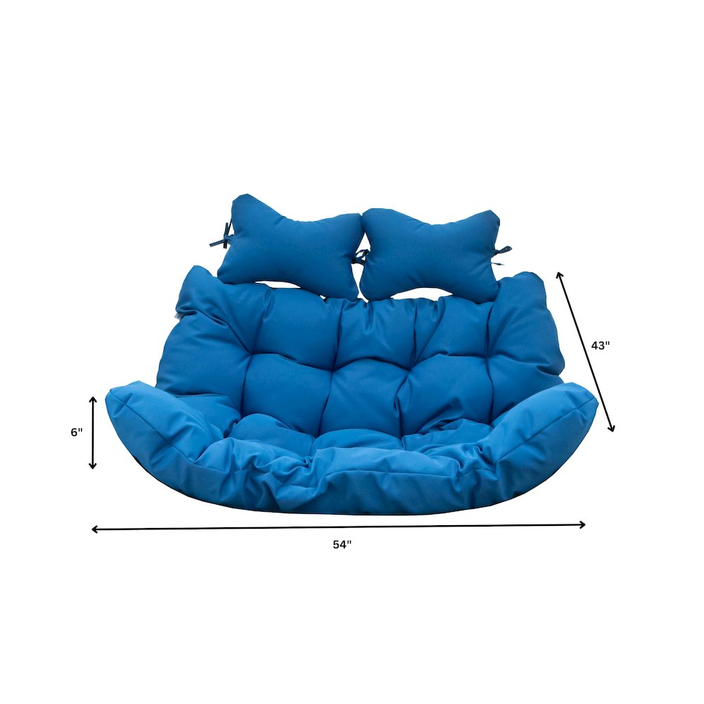 Wicker 2 Person Double Folding Hanging Egg Swing Cushion. Picture 8
