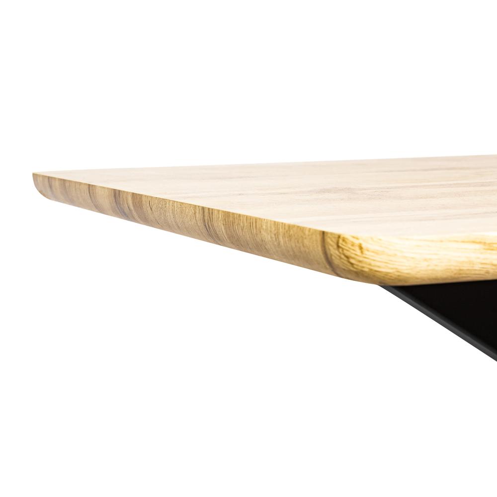 Ravenna 63" Rectangular Wood Dining Table With Modern Metal Base. Picture 6