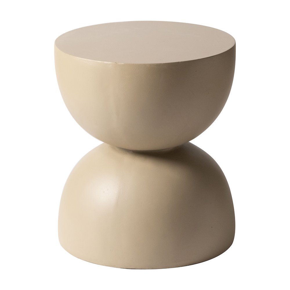 Sage Collection Fiberglass Outdoor Side Table in Beige. Picture 19