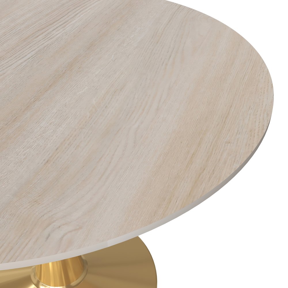 Bristol 40" round dining table Gold base with marbled MDF top. Picture 6