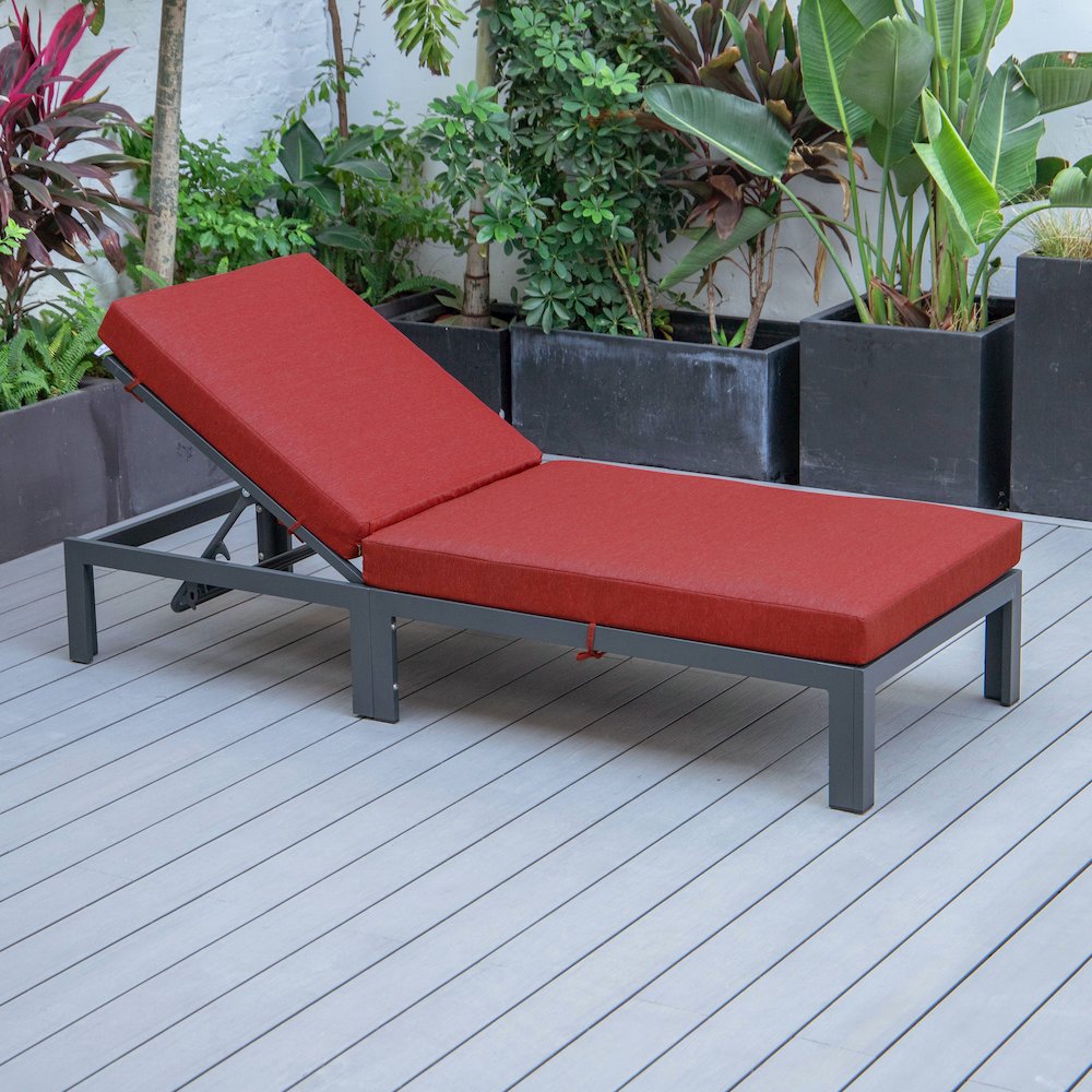 Chelsea Modern Outdoor Chaise Lounge Chair With Cushions. Picture 5