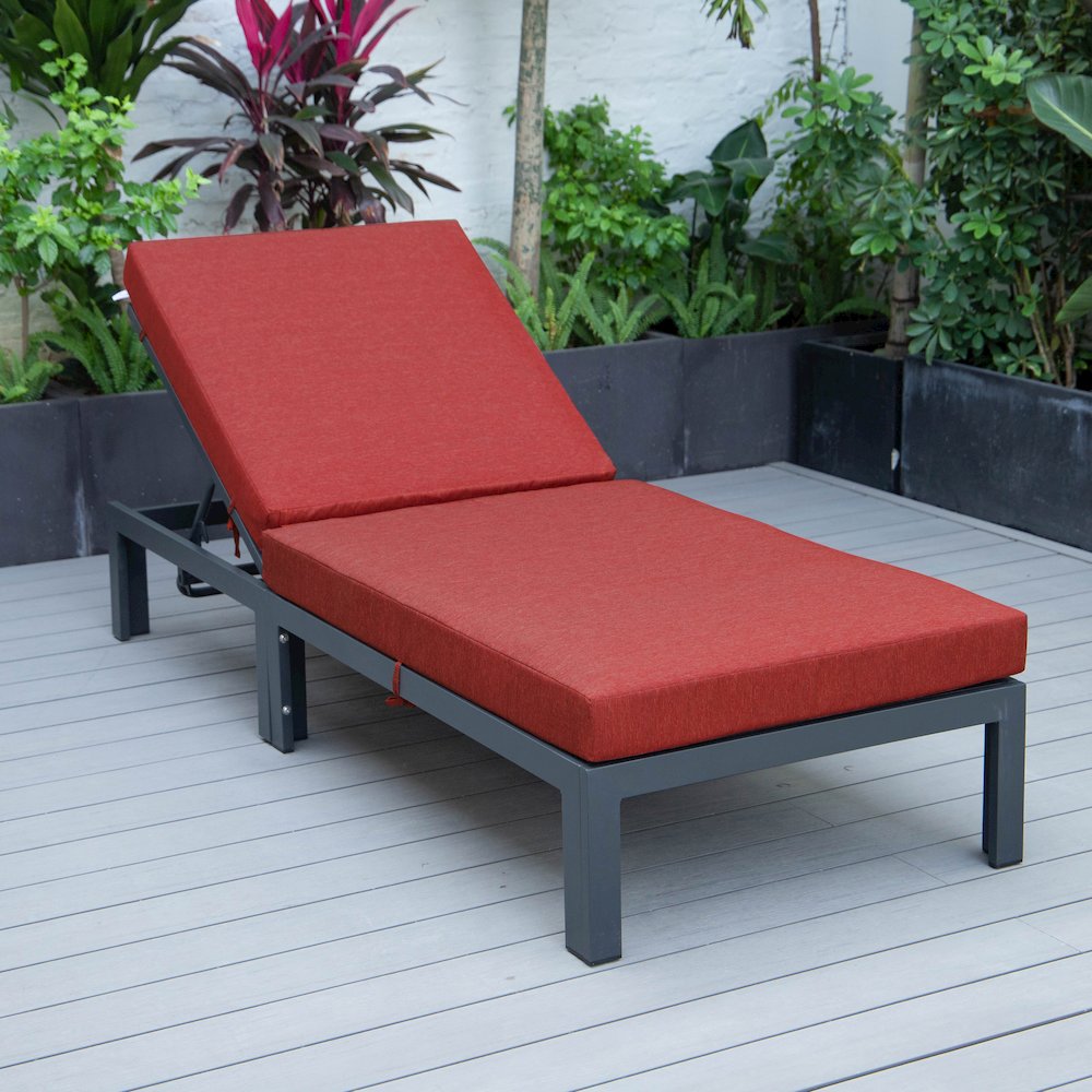 Chelsea Modern Outdoor Chaise Lounge Chair With Cushions. Picture 3