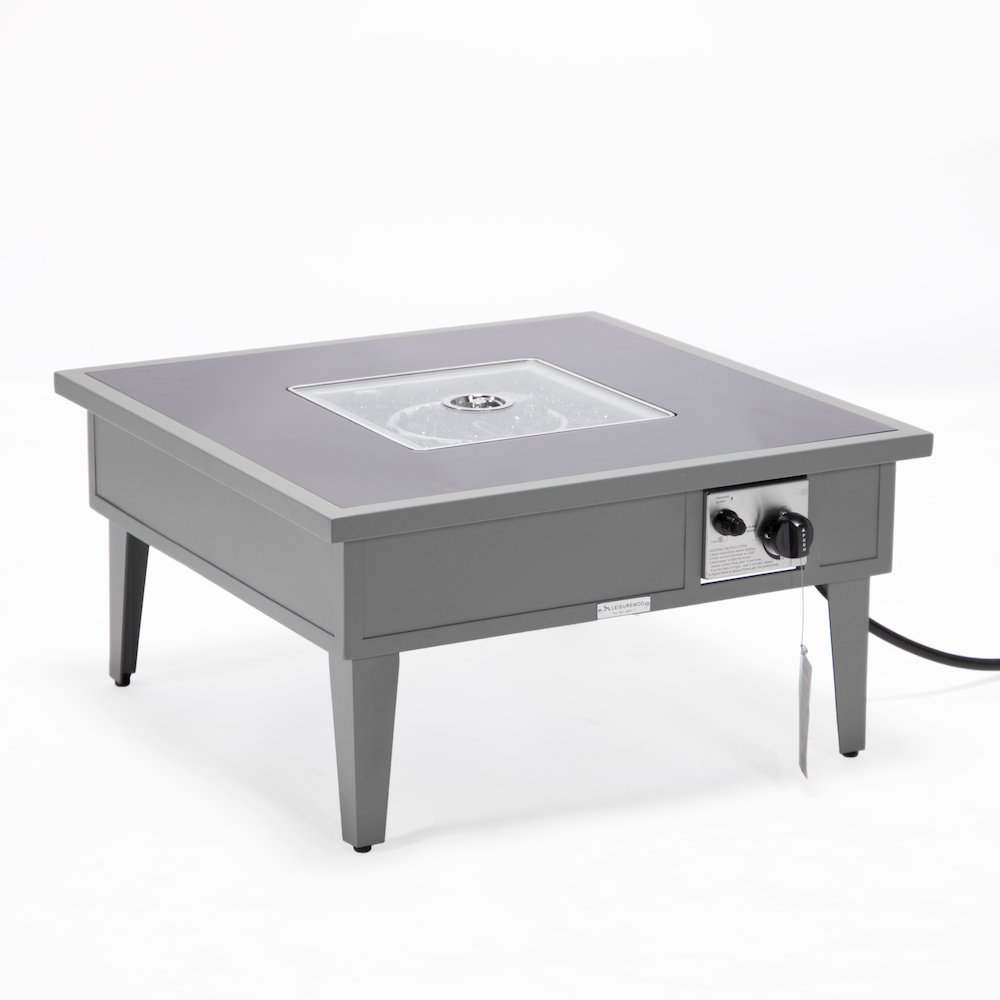 Walbrooke Patio Square Fire Pit and Tank Holder in Grey. Picture 6