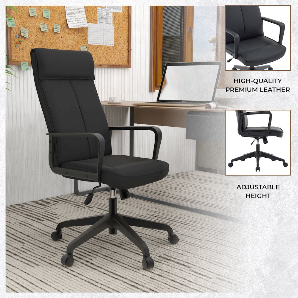 Aiaria Collection Modern Office Chair In Black. Picture 4