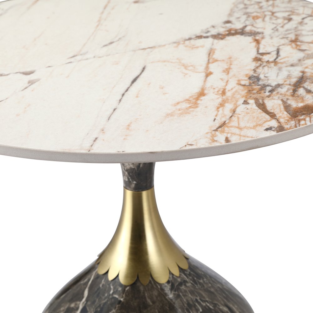 Oslo Collection Modern End Table In Marbled Brown. Picture 12