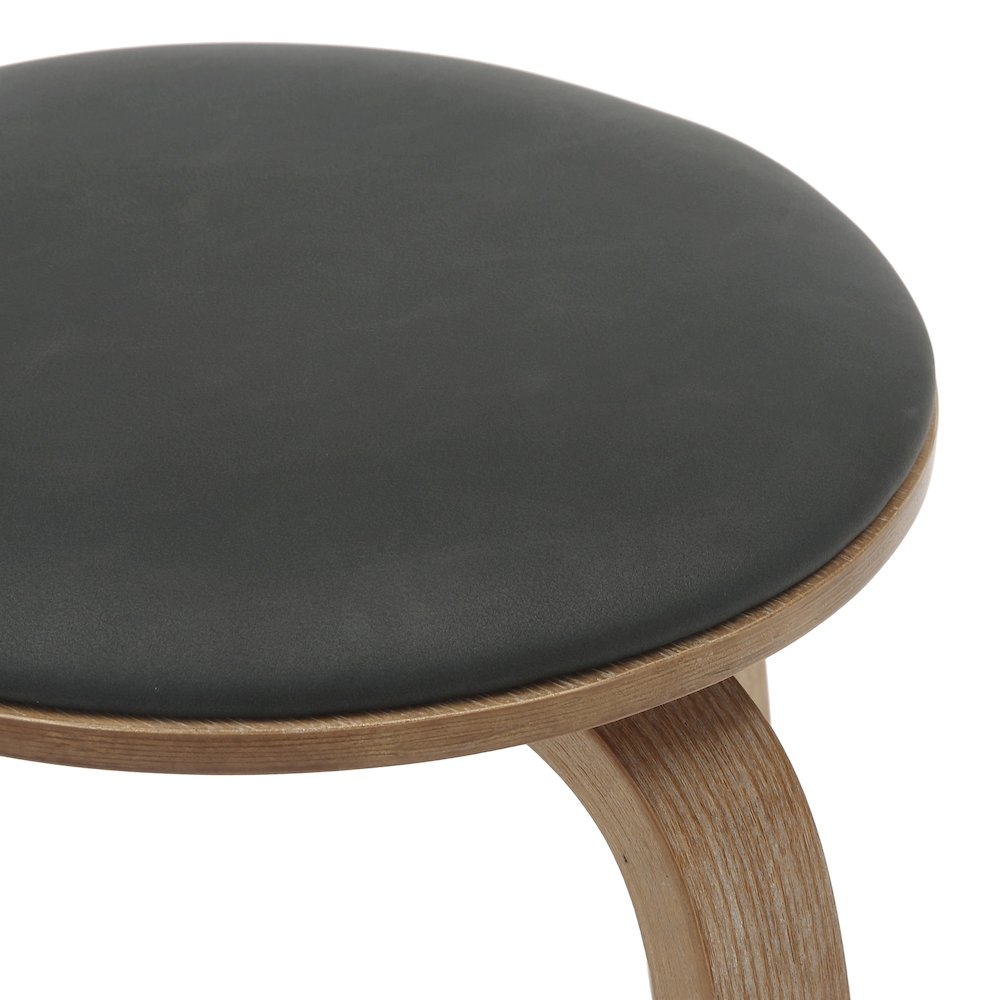 Wooden Counter Stool Pelya Collection Modern Style Washed Walnut color in Black. Picture 18