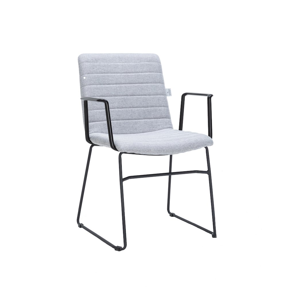 Zylar Series Office Guest Arm Chair in Grey Fabric. Picture 3