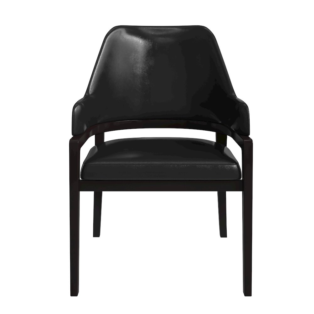Ethora Collection Modern Wooden Dining Chair in Black. Picture 4
