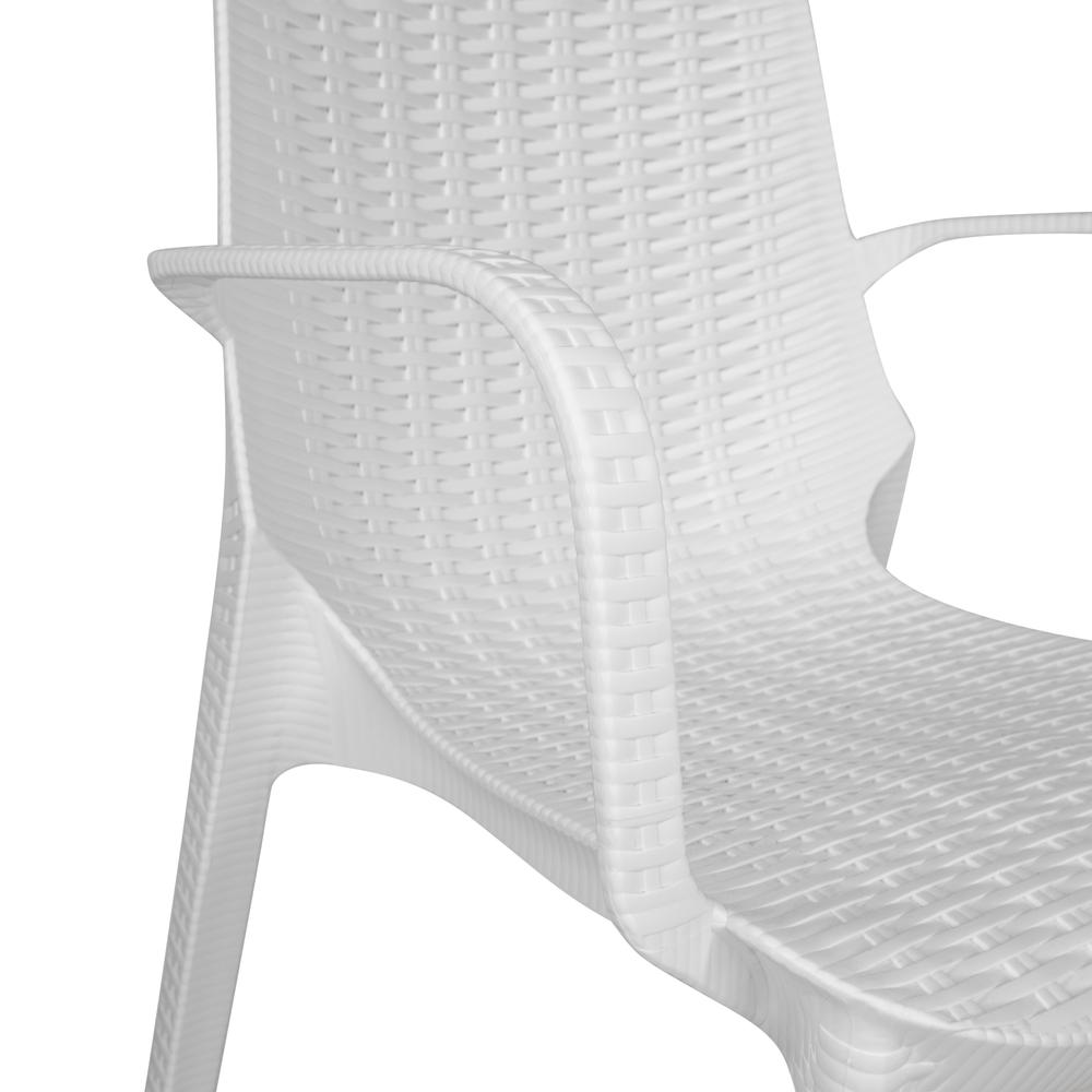Kent Outdoor Patio Plastic Dining Arm Chair, Set of 2. Picture 5