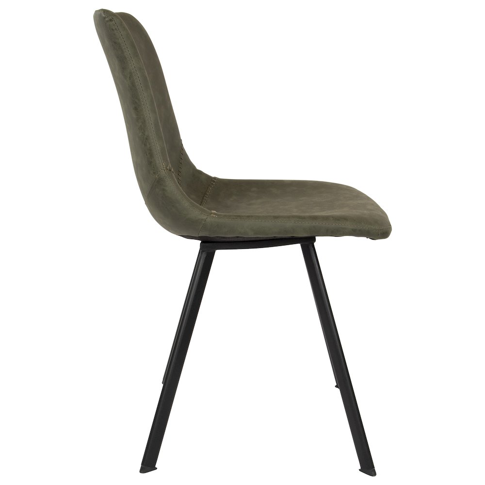 Markley Modern Leather Dining Chair With Metal Legs Set of 2. Picture 6
