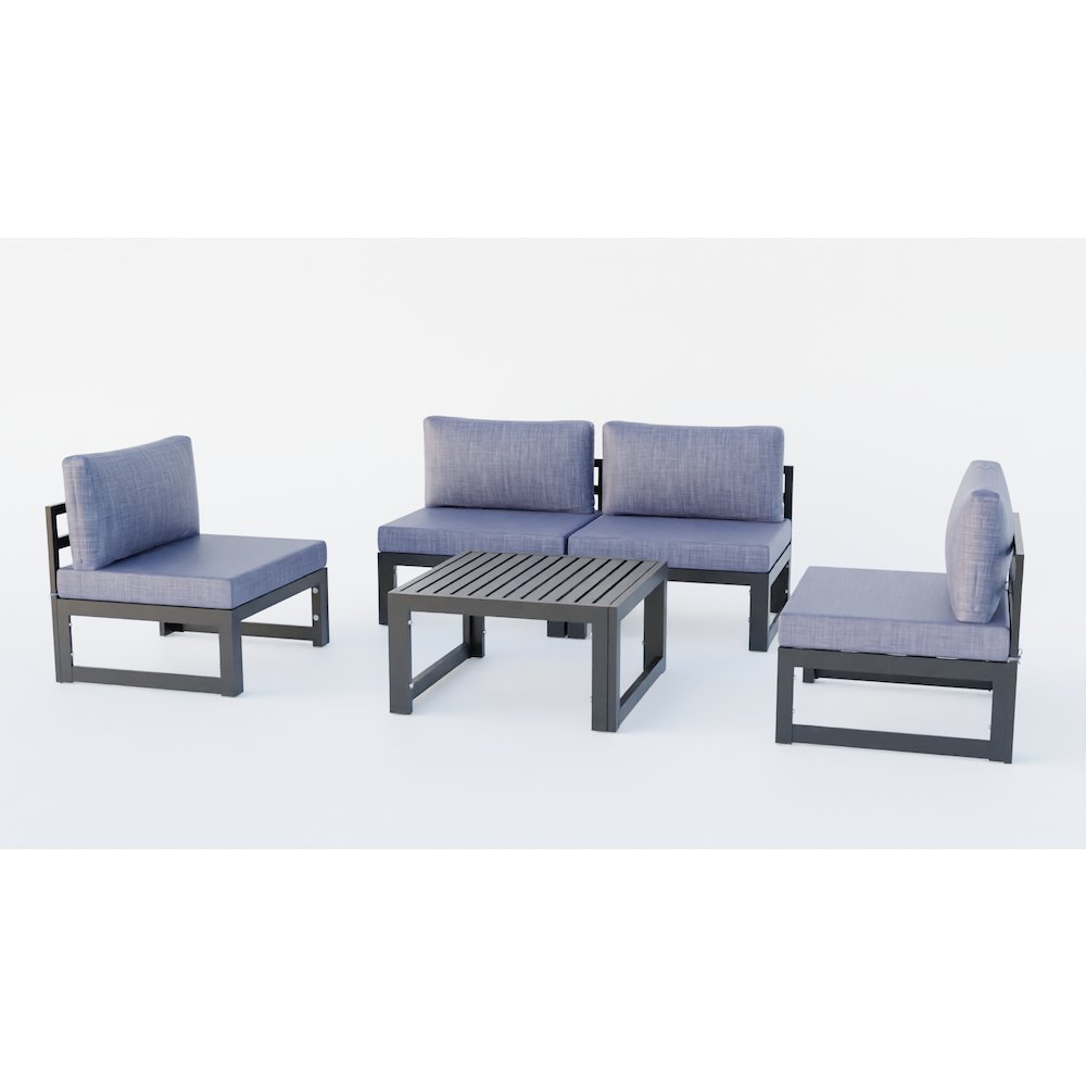 Chelsea 5-Piece Middle Patio Chairs and Coffee Table. Picture 1