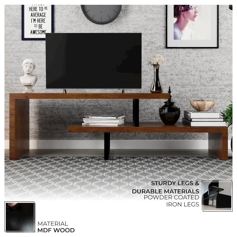 Orford Mid-Century Modern TV Stand in Walnut. Picture 16