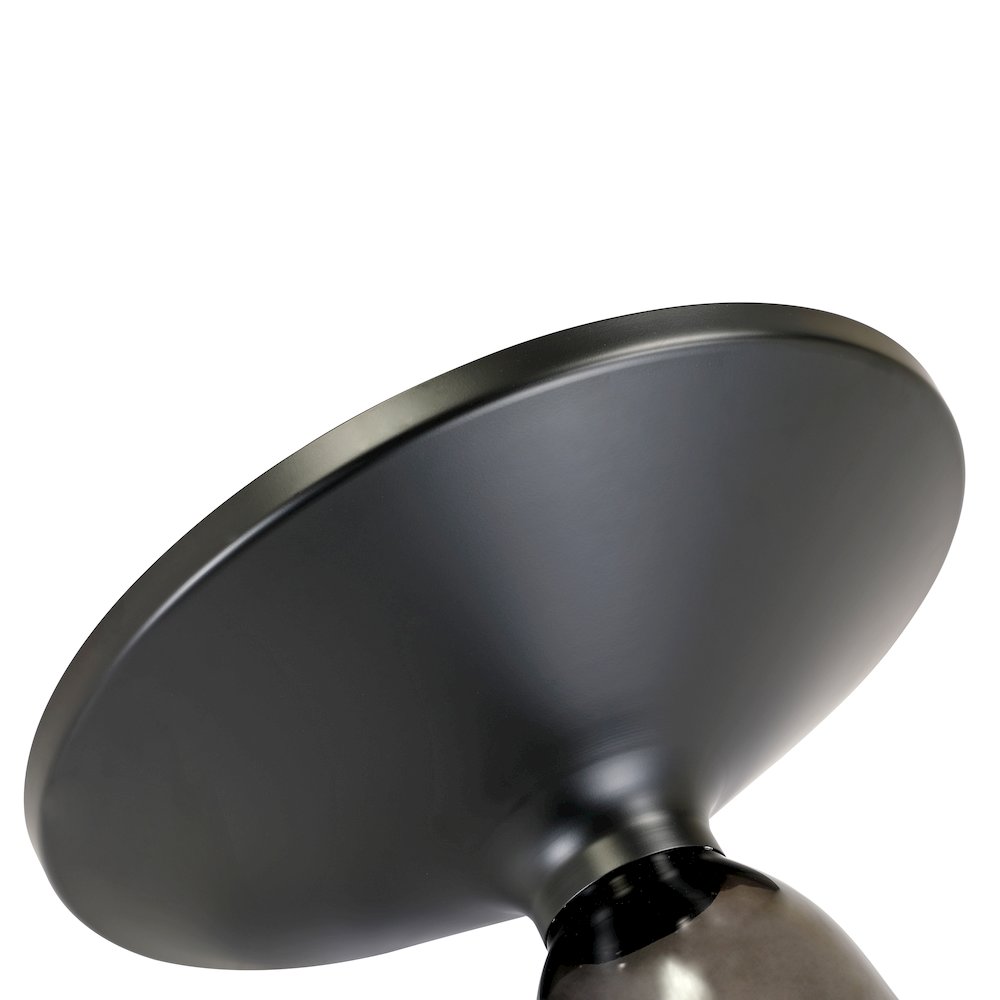 Tully Collection Glass side Table Grey glass, Black Rim with Black Glass top. Picture 15