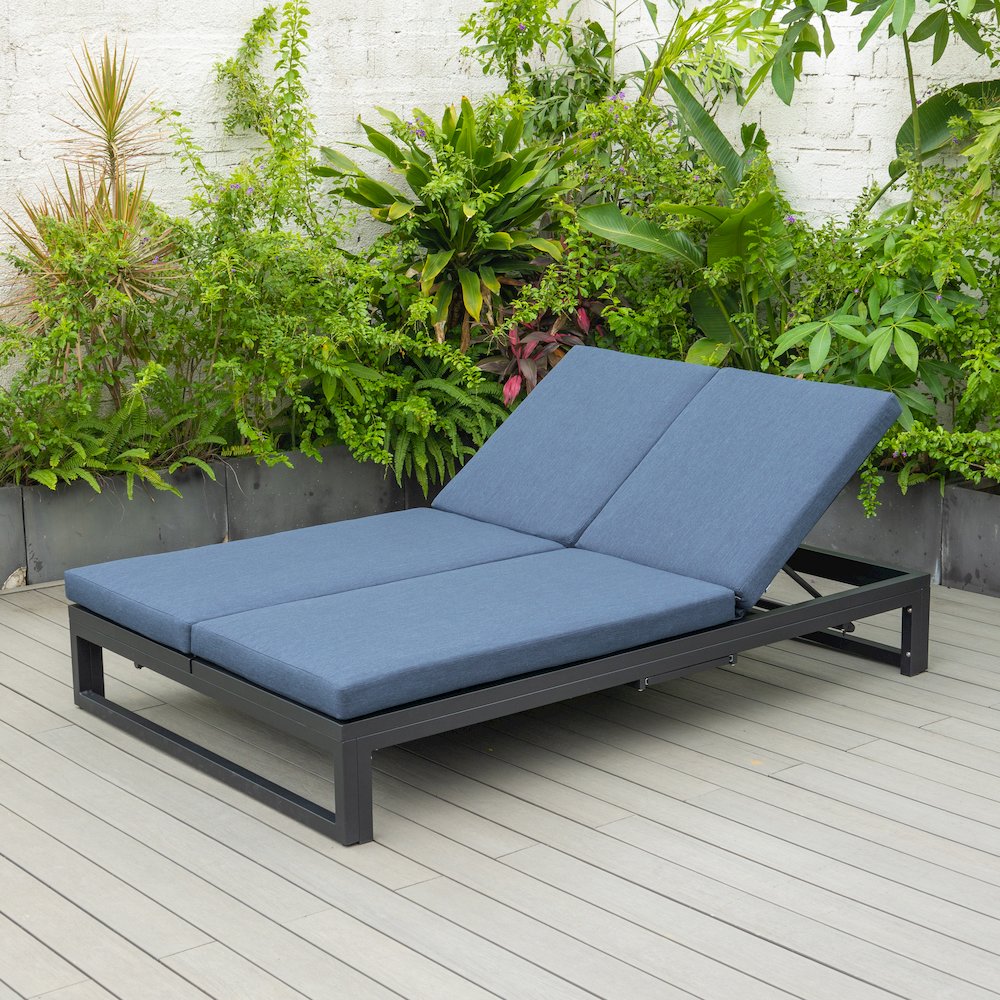 Chelsea Convertible Lounge Reclining Double Chaise With Cushions. Picture 13