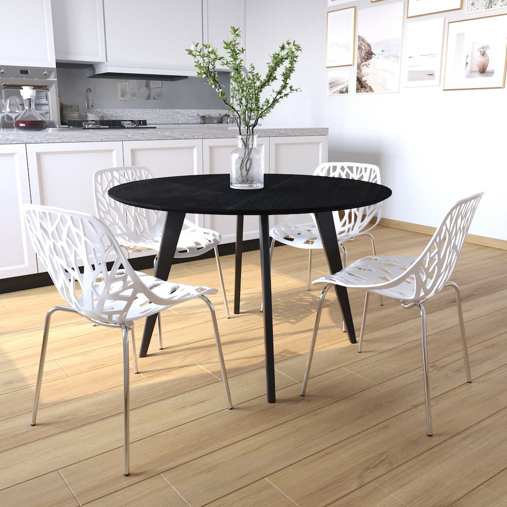 Modern Asbury Dining Chair w/ Chromed Legs. Picture 2