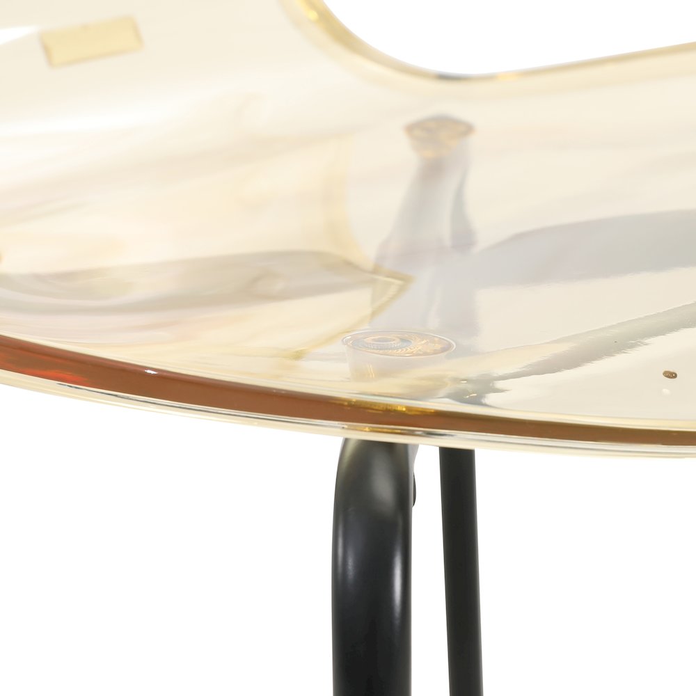 Modern Oyster Transparent Side Chair in Black Base set of 4. Picture 10