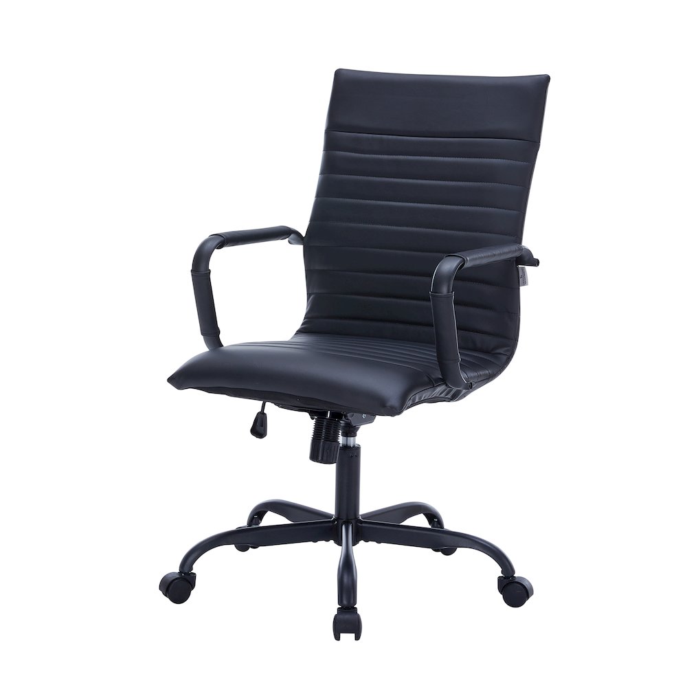 Harris Leather Home High-Back Office Chair in Black. Picture 15