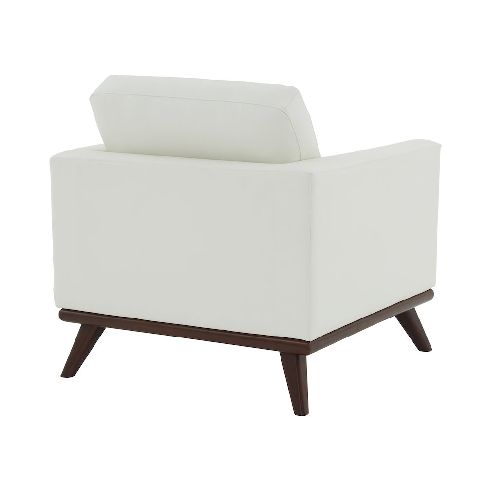 Chester Modern Leather Accent Arm Chair With Birch Wood Base. Picture 7