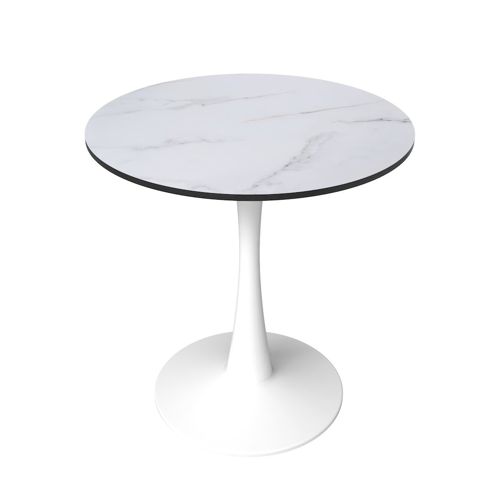 Leisyremod Bristol 27" Round Dining Table White base with White top. Picture 8