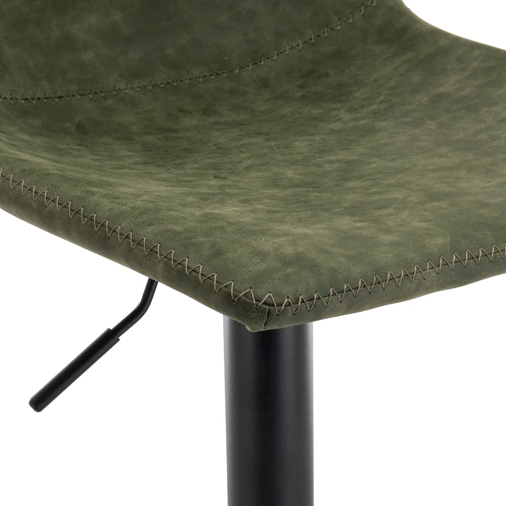 Tilbury Modern Adjustable Bar Stool in Olive Green. Picture 6