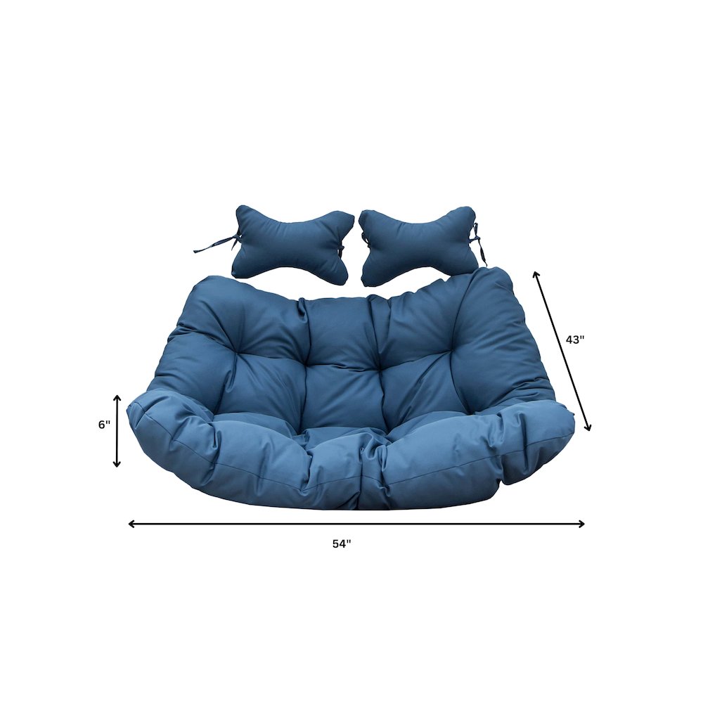 Wicker 2 Person Double Folding Hanging Egg Swing Cushion. Picture 8