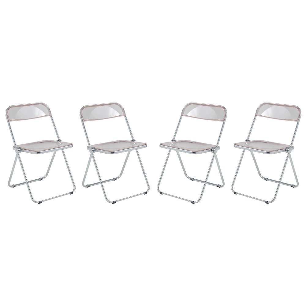 Lawrence Acrylic Folding Chair With Metal Frame, Set of 4. Picture 7