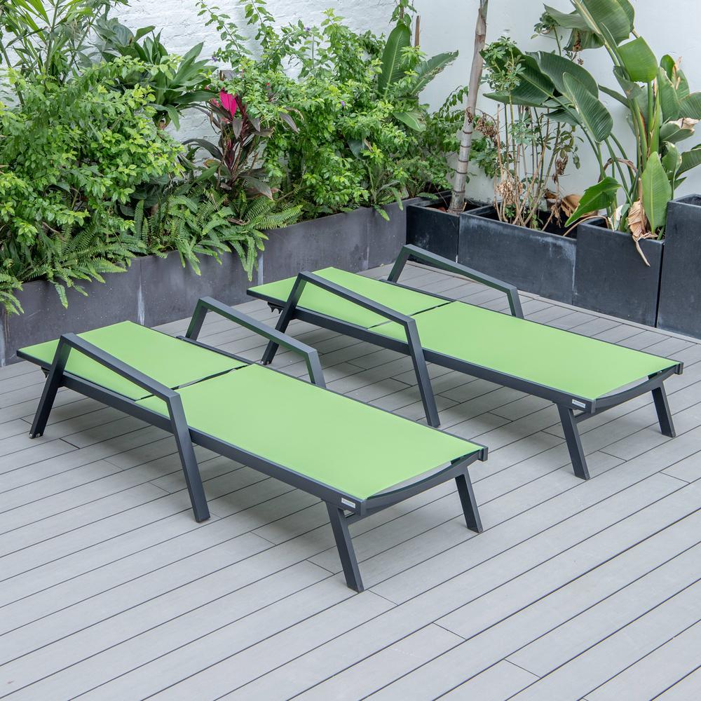 Lounge Chair With Armrests in Black Aluminum Frame, Set of 2. Picture 15