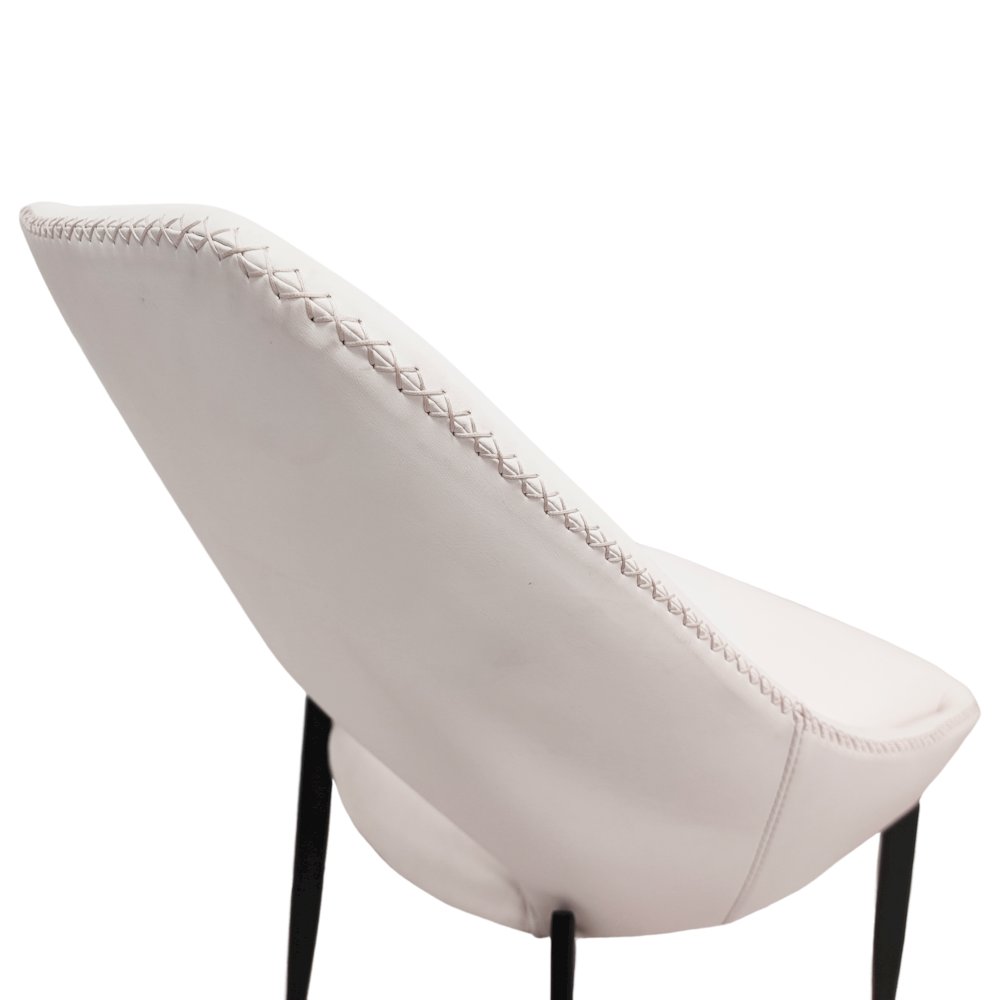 Amalfi Collection Modern Fabric Dining Chair in Coconut White. Picture 25