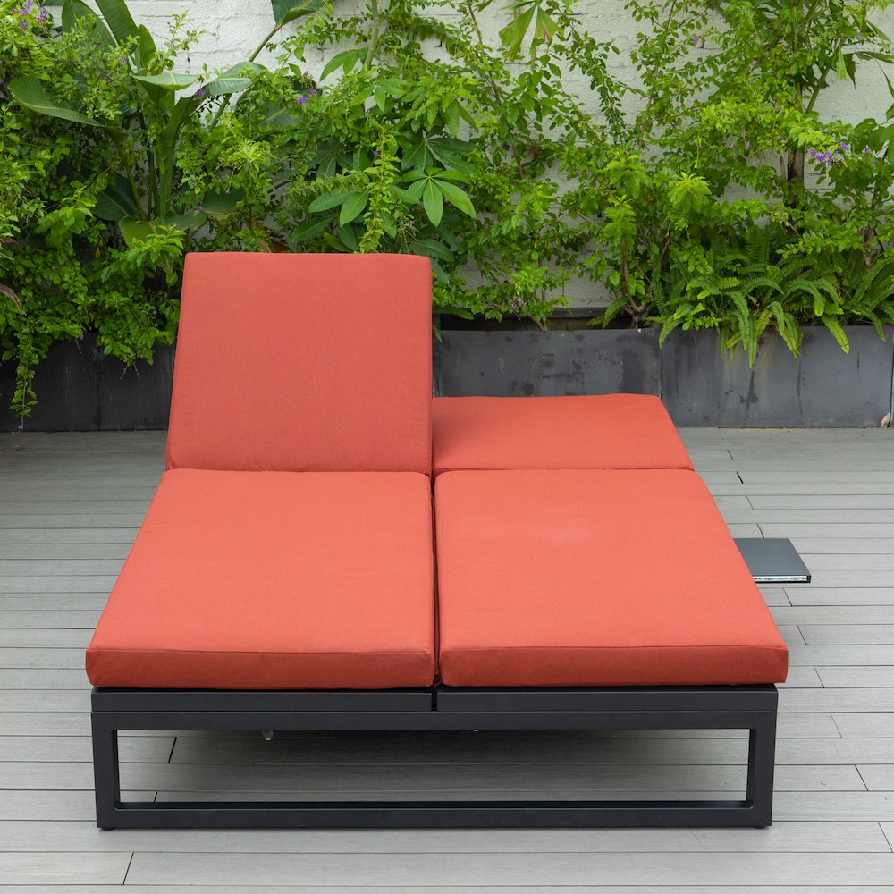 Chelsea Convertible Lounge Reclining Double Chaise With Cushions. Picture 38